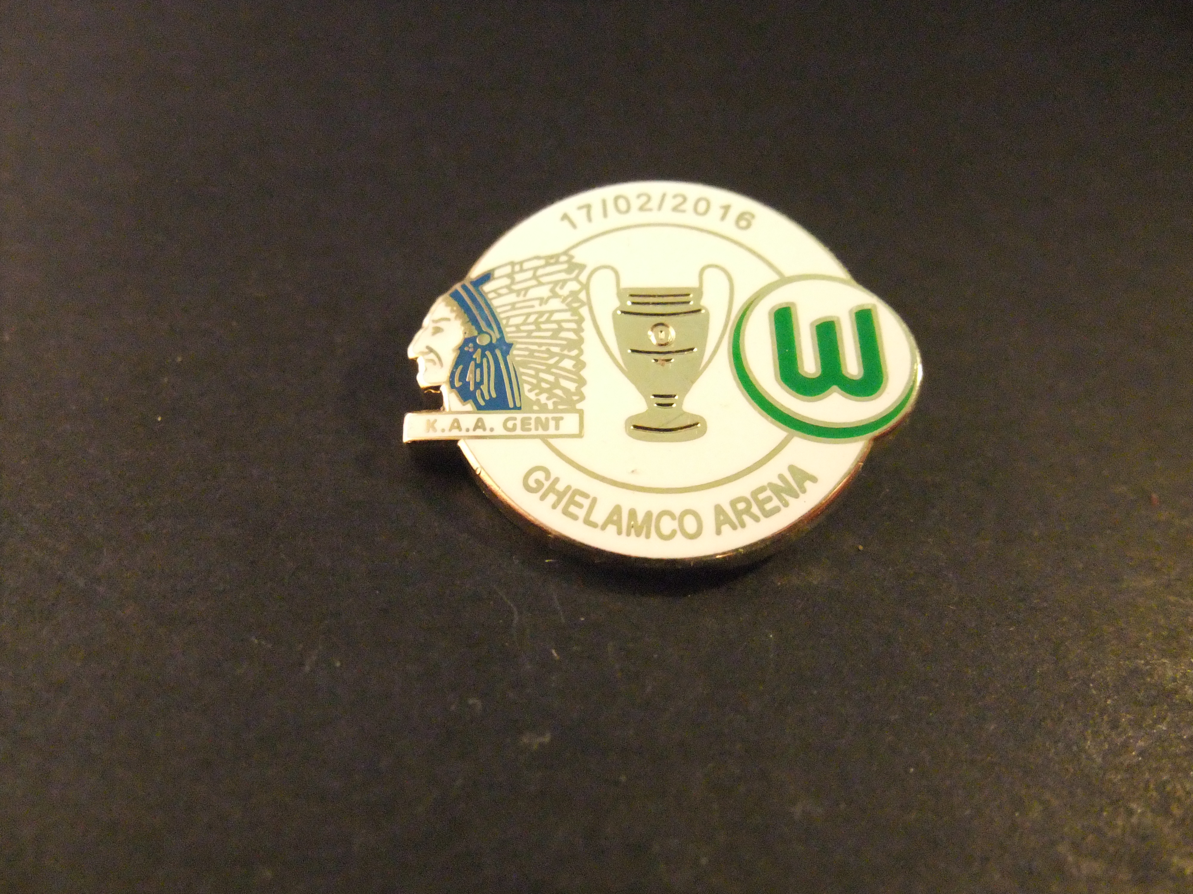 KAA Gent - VFL Wolfsburg UEFA Champions League voetbal 2016,Ghelamco Arena (Arteveldestadion) Gent. uitslag 2-3 ( wit)